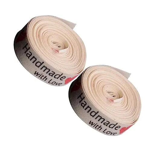 Produktbild: minkissy 2 Rollen Baumwollband Geschenkverpackungsband Geschenkverpackungsbänder DIY Hochzeitsband