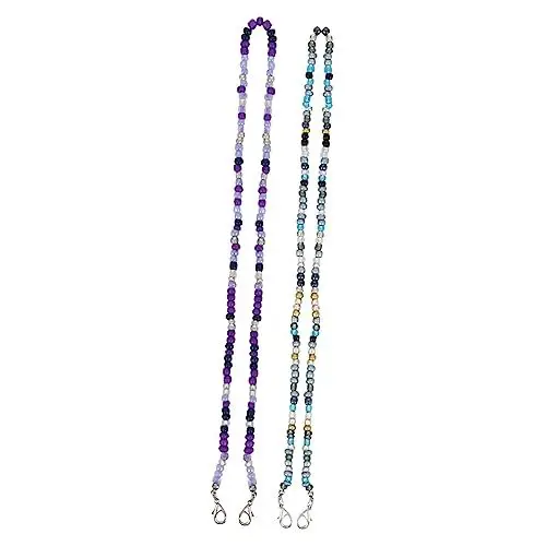 Produktbild: minkissy 2 Stk Brille Maskenkette Brillenbänder Gesichtsabdeckungsaufhänger Ohrringe geschirrtücher Maskenband tragbare Maskenkette Perlen Brillenband Brillenkette hängende Kette Lanyard