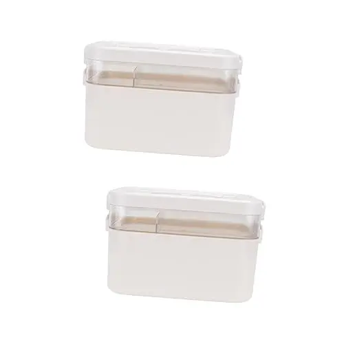 Produktbild: minkissy 2 Stk Erste-hilfe-doppelbox Tragbarer Medizinischer Koffer Erste-hilfe-fall Erste Hilfe Organizer Für Hausapotheken Halteretui Pillenflaschen-organizer Medizintablettenetui Weiß