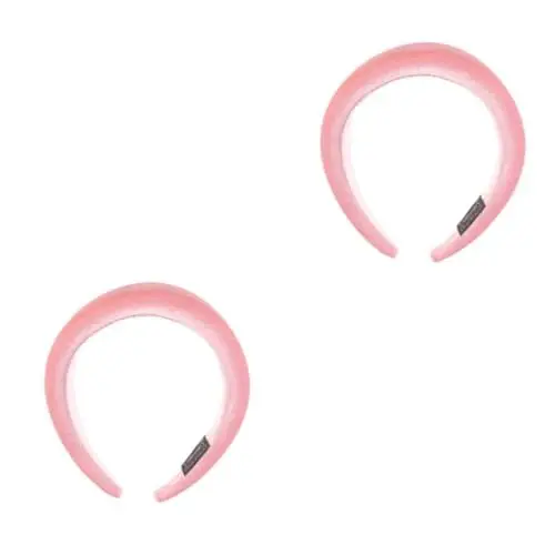Produktbild: minkissy 2 Stück Breites Kopftuch Stoff-Haarband Damen-Haarband Schwarz Elastische Haargummis Gepolsterte Haarbänder Stoff-Haarreifen Dicke Stirnbänder Dickes Haarband Breites