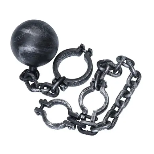 Produktbild: minkissy 2 Stück Teiliges Halloween Deko Kunststoff und Handschellen mit Ball Realistische Gefangenen Leichtes Sicheres Material für Halloween Partys und Kostümierungen