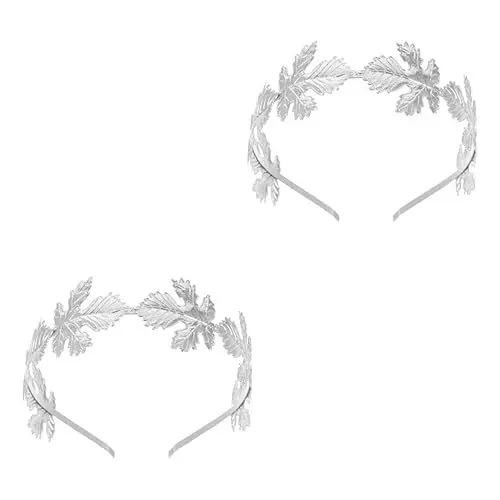 Produktbild: minkissy 2st Göttin Haarschmuck Griechische Göttin Kopfschmuck Göttin Blatt Stirnband Haarschmuck Zur Hochzeit Göttin Lorbeer Lorbeerblätter Krone Blattzweig Metall Fräulein Abschlussball