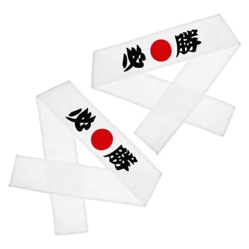 Produktbild: minkissy 2st Kampfsport-stirnband Kochaccessoires Für Männer Japanische Accessoires Fitness-stirnband Japanisches Sushi-stirnband Koch Liefern Bushido-stirnband Karate-kopfband Weiß Stoff
