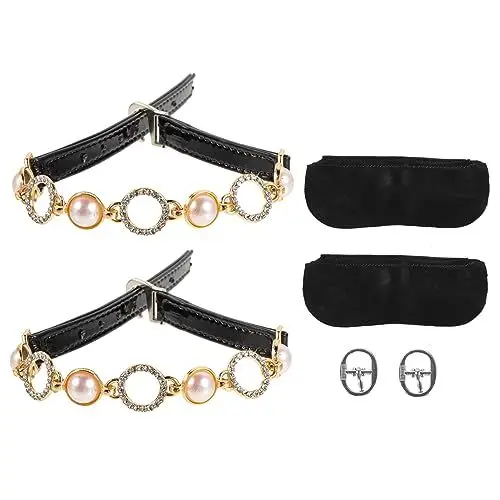 Produktbild: minkissy 2st Perlen-high-heel-riemen Anti-lose-schnürsenkel Mit Hohem Absatz High Heels Schnürsenkel Abnehmbare High-heel-riemen Knöchelriemchen Mit Hohem Absatz Leder Elastizität Gummiband