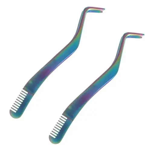 Produktbild: minkissy 2st Wimpernpinzette Mit Kamm Splitterpinzette Pinzette Mit Gebogener Spitze Nagelaufkleber-pinzette Zurrpinzette Werkzeug Augenbrauen Trimmen Wimpern-tools Rostfreier Stahl