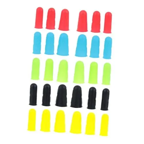 Produktbild: minkissy Fingerkappen Für Heißkleber 30 Stück Silikon-fingerschutz Wärmedämmung Nicht Beschichtend Küchenwerkzeug Zufällige Auswahl
