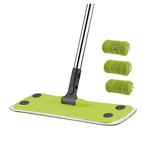 Produktbild: minkissy 360 Wischmop bodenreinigung wischen trockene Mopps Laminatmop Fliesenboden automatischer Mopp rotationsmopp rotierender mop Holzbodenreinigung Schwenkmopp Mikrofasermopp Green