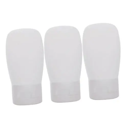 Produktbild: minkissy 3St Flaschenset einfache Sirupflasche Reiseflüssigkeitsbehälter travel bottles set liquid flasche flüssigseife leere Seifenflasche Flüssigkeitsflaschen für die Reise Sport Weiß