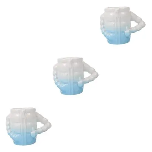 Produktbild: minkissy 3St Schüssel zum Aufschäumen von Rasierschaum Rasierschale rasierschaum schale Werkzeug Rasieren Rasierzubehör Rasierbecher Karikatur schäumende Schale Wasserbecher blaue Tasse