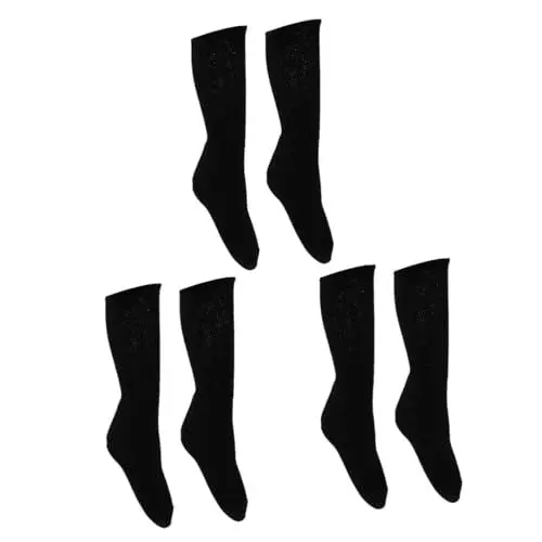 Produktbild: minkissy 3 Paar Socken Aus Reiner Baumwolle Atmungsaktive Socken Für Herren Socken Accessoires Bettsocken Crew Socken Pflegesocken Für Diabetiker Herren Schwarz