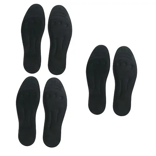 Produktbild: minkissy 3 Paare massierende Einlagen Sportschuh Pad Boot Einlagen für plantarfasziitis einlegesohlen fußgewölbe stützende einlegesohlen flüssige Einlegesohlen Glyzerin-Einlegesohlen Black
