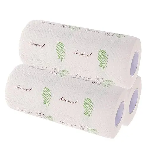 Produktbild: minkissy 3 Rollen Küchenöl-Löschpapier Küchenreinigungspapier Reinigungstuch aus Papier Küchenlappen küchenrollen kitchen roll strapazierfähige Papierhandtücher Putzlappen aus Papier
