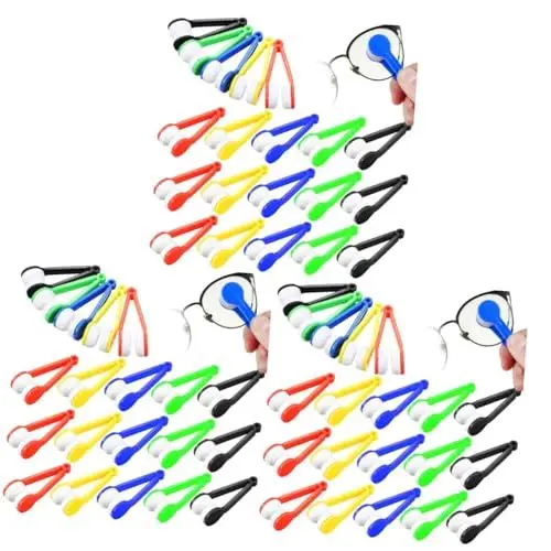 Produktbild: minkissy 3 Sätze Brillen Reinigungsbürste Hygienetücher Telefonreiniger Mini Brillen Reiniger Brillenreiniger Linsenreinigungswerkzeuge Brillenreinigungstücher Kunststoffkörper 30 Stück * 3