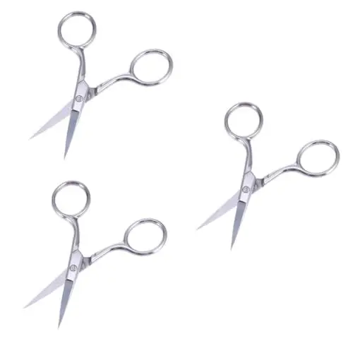 Produktbild: minkissy 3st Augenbrauenschere Kleine Nasenschere Wimpernschere Haarschere Klein Ohrhaarschneideschere Nasenhaarschneider Gesichtstrimmer Schnurrbartschere Trimmschere Mini Nagelschere Mann