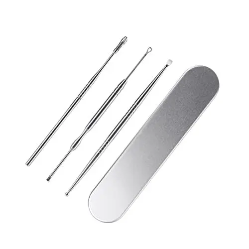 Produktbild: minkissy 3st Edelstahl-ohranzug Ohrschaufel Ohrringe Ohrenreinigungsgerät Ohr Löffel Ohrenreiniger Ohrenschmalzreiniger Ohrstöpsel-reiniger Silver