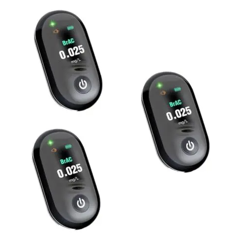 Produktbild: minkissy 3st Mini- Alkohol Detektor Atemanalysator Lügendetektor Atemgerät Atemtester Bac-tester Black Elektronisch