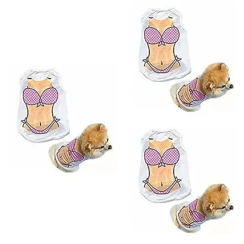 Produktbild: minkissy 3st Outfits Hund Tuch Haustierkleidung Hundeweste Sommer Haustierhemden Hundekleid Shirt Der Hund