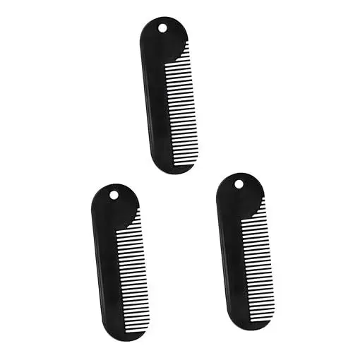 Produktbild: minkissy 3st Taschenkamm Für Bart Gesichtshaarkamm Für Männer Bart Schnurrbartkamm Haarbürste Für Männer Kleine Bartkämme Für Männer Zinkleimverband Männer Kämmen Reisen Pflegeset Sauber