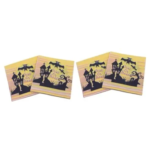 Produktbild: minkissy 40 Stk Halloween-Geschirr Papierservietten für Getränke Halloween-Gastservietten the hallow halloween mitgebsel Besteck Halloween-Servietten Halloween-Partyzubehör Drucken Gewebe