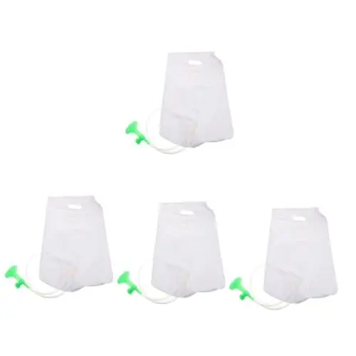 Produktbild: minkissy 4 Stück Aufblasbares Waschbecken pflegebett bettlägerige Duschtasche Tragbarer Haarwaschbeutel tragbare Wasserduschtasche Nachttisch-Shampoobeutel für ältere Menschen PVC-Folie