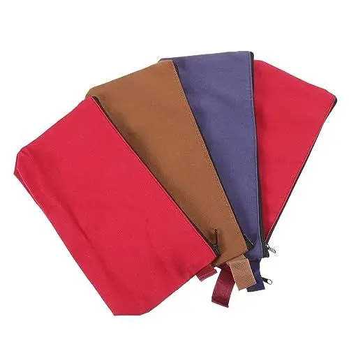 Produktbild: minkissy 4 Stück Briefpapierbeutel Bürobedarf Federmäppchen Bleistifttaschen Für Mädchen Kosmetiktasche Große Bleistifttasche Reise-Make-up-Tasche Schreibwaren Hohe Kapazität Baumwolltuch