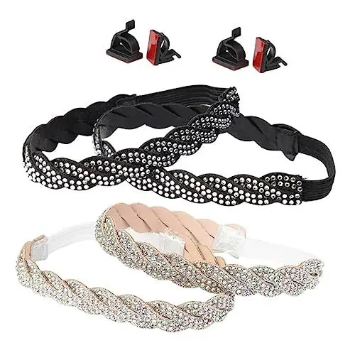 Produktbild: minkissy 4 Stück High Heels Anti-Drop-Absatz Perlen-Pumps Riemenabsätze Elastische Schnürsenkel Anti-Schuhriemen Schuhriemen Für High Heels Anti-Schuhschnüre High-Heel-Schuhriemen