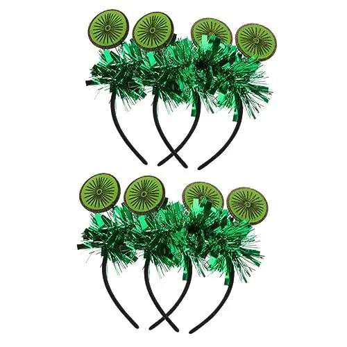 Produktbild: minkissy 4 Stück Kiwi-stirnband Food-party-stirnband Kiwi-cosplay-kopfbedeckung Haarspange Neuheit Party Stirnband Kiwi-haarspange Kreative Haarspange Essen Obst Grüßer Gemüse Damen