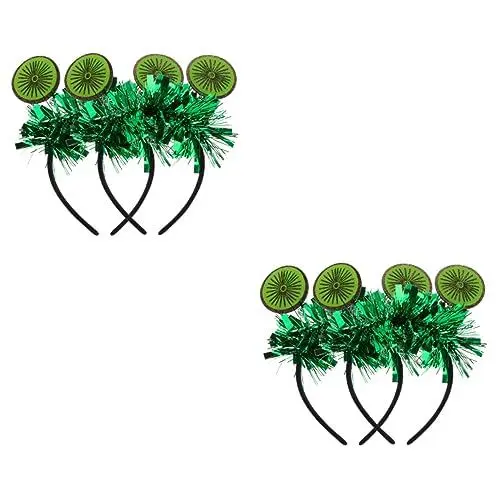Produktbild: minkissy 4 Stück Kiwi-stirnband Kiwi-haarnadeln St. Patrick Party Haarreifen Haarspange Kiwi-tiara Performance-stirnband Funkelnde Haarspangen Kiwi-bögen Kranz Damen Grüßer Blumen