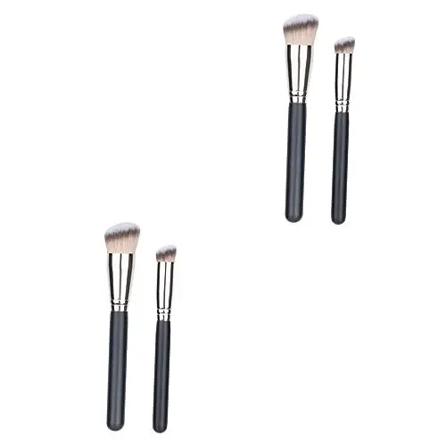 Produktbild: minkissy 4 Stück Make-up Pinsel Reise-make-up-pinsel Camouflage-pinsel Für Das Gesicht Make-up Erröten Concealer-pinsel Für Hautunreinheiten Reisen Holzgriff Kosmetik Flüssig