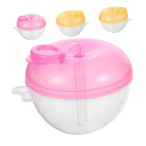 Produktbild: minkissy 4 Stück Milchpulver Behälter mit Fächern Tragbarer Drehbarer Spender für Unterwegs für Aufbewahrung von Babynahrung und Snacks Einfach zu Reinigen und Vielseitig Einsetzbar