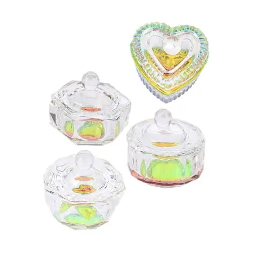 Produktbild: minkissy Glasbecher-set Für Nagelkunst 4-teilig Kristall-nagelflüssigkeits-rührschüssel Tragbar Unverzichtbar Für Maniküre-sets
