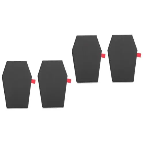 Produktbild: minkissy 4 Stück Sarg Süßigkeiten-Box halloween costume halloween kostüme Halloween-Grabsteindekoration Sarg 3D-Modell Süßigkeiten Keksbehälter zum Verschenken Süßigkeitenbehälter