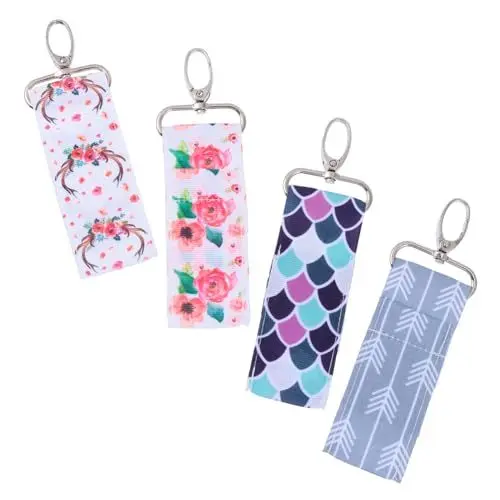 Produktbild: minkissy 4 Stück Schlüsselanhänger Lippenstift-Beutel Flüssiger Lippenstift Beutelhalter Organizer Taschen Für Reisen Kühlschrank Küche Make-Up Reiseetuis