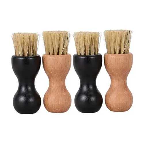 Produktbild: minkissy 4 Stücke Holz Borsten Pinsel Set Für Schuhe Wildleder Pinsel Reiniger Polieren Werkzeug Tragbare