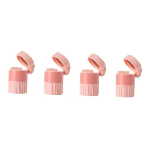 Produktbild: minkissy 4er-box Tragbare Pillendose Container Tragbarer Tablettenschneider Reisepillenetui Medizin Fall Spender Pillenbehälter Kleine Pillendose Pillenbrecher Medikamente Abs Rosa