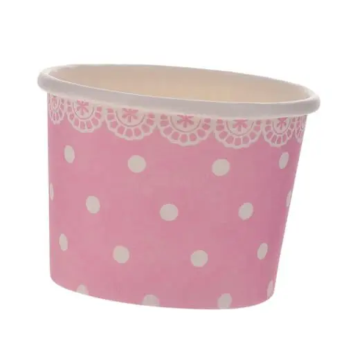 Produktbild: minkissy 50 Stück Eisbecher Getränke Pappbecher Muffinförmchen Für Lebensmittelbehälter Aus Papier Mundspülbecher Pappbecher Backen Tasse Kuchen Pappbecher Behandelt Tasse Rosa