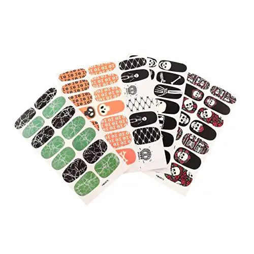 Produktbild: minkissy 5 Blätter Halloween Nail Art Sticker Nagel Selbstklebende Gothic Maniküre Decals