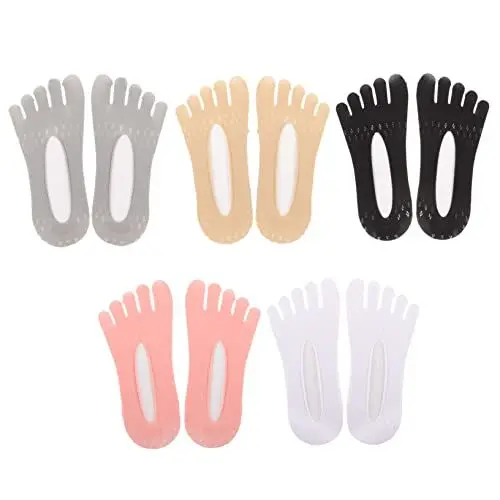 Produktbild: minkissy 5 Paar Zehensocken Für Damen Halbzehensocken Für Mädchen Niedrig Geschnittene Socken