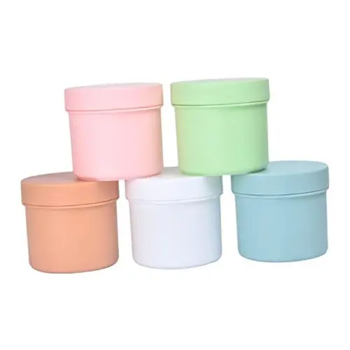 Produktbild: minkissy 5er Boxen Kosmetische Flasche Wiederbefüllbare Make-up-tiegel Reisezubehör Reiseprobenbehälter Toilettenartikel Runde Kosmetikdose Leere Sahnedose Reisen Creme Plastik Reiseflasche