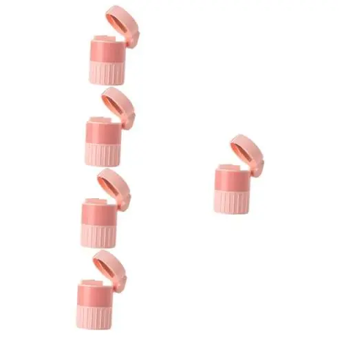Produktbild: minkissy Tabletten Ausdrücken Hilfe 5er-box Tragbare Pillendose Kleine Pillendose Reise-pillen-organizer Reisepillenbehälter Tablettenschneider-splitter Medikamente Medizin Fall Reisebehälter Rosa Abs