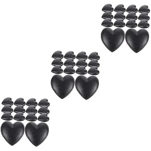 Produktbild: minkissy 60 Stk Herzförmige Ohrenschützer Brillenzubehör Gleitschutz für Brillen Sonnenbrillen-Ohrgriffe Brillenohrpolster Ohrhalter für Brillen Brillengriff Brillenbügel Kieselgel Black