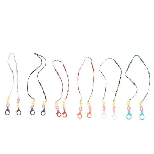 Produktbild: minkissy 6St Maskenband maskenkette für maskenclip Maskenhalteschnur Lanyard masken klammer Maske mit Schnallen Maskenzubehör Maskenhalteseil Maskenkordel Plastik