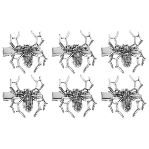 Produktbild: minkissy 6 Stück dunkle Spinne Haarspangen Metall Haarspangen Strass Haarspangen Haarschmuck Haarspangen Haarspangen Halloween Metall Haarspangen für Frauen Spinne Haarnadeln Haarschmuck