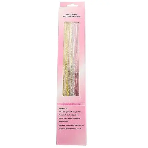 Produktbild: minkissy 6st Kunsthaarverlängerung Bunte Haaraccessoires Feenhaar-lametta-kit Glitzer-haarzubehör Buntes Haarlametta Clip-in-haarverlängerungen Bunt Lasergolddraht Strecken 6-teiliges Set