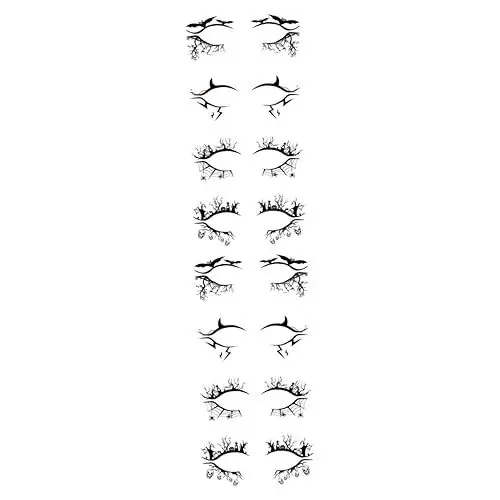 Produktbild: minkissy 8 Paare Halloween-Eyeliner-Aufkleber Halloween-Party-Deko-Requisiten langlebige Augenlinienstreifen Lidschatten Augen-Make-up-Aufkleber selbstklebende Eyeliner-Sticker das Gesicht
