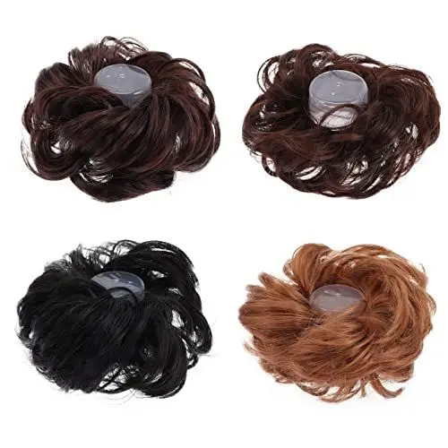 Produktbild: minkissy 8 Stk Locken Haarring Chignon-haarteil Wellig Chignon Unordentliches Brötchen Unordentliches Brötchen-haarteil Haarknoten Scrunchie Vollkornbrot Hochtemperaturdraht Perücke Lockig