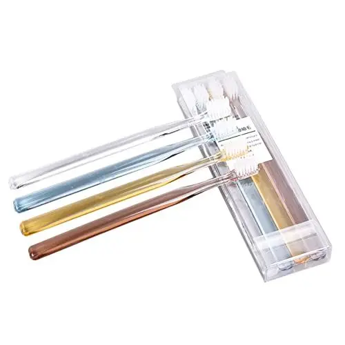 Produktbild: minkissy Ergonomischer Griff Kristall Zahnbürste Set 8 Weichen Borsten Zahnbürsten für Erwachsene Nicht-design Reise Hause