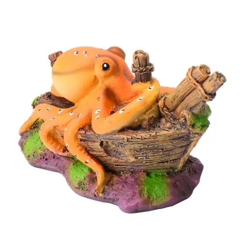 Produktbild: minkissy Aquarienverzierung aus Harz Oktopus-Dekoration für Aquarien Aquarienarchitektur Ornament Aquariumdekoration Fischunterkunft Halloween schmücken Versteck Dekorationen