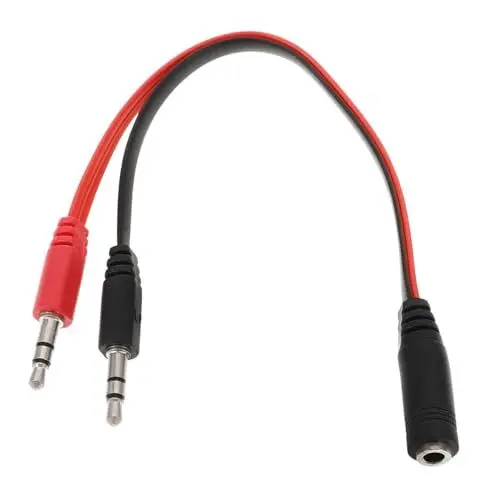 Produktbild: minkissy Audio Splitter Kabel für Mikrofon und Kopfhörer Trrs Adapter für PC Smartphone und Tablets Robustes Langlebiges Klinkenkabel für Optimale Audioübertragung