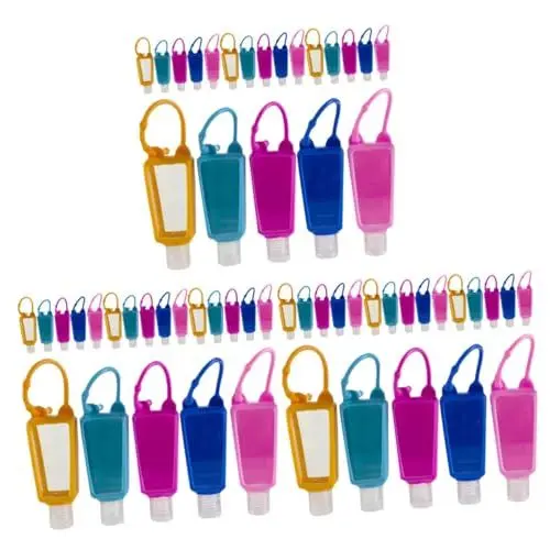 Produktbild: minkissy Aufstecken 60 STK tragbare Flasche Halter Schlüsselanhänger Leere Squeeze-Flasche Squeeze-Flaschen -Schlüsselanhänger Reise-Quetschflasche Kind Kunststoffbehälter